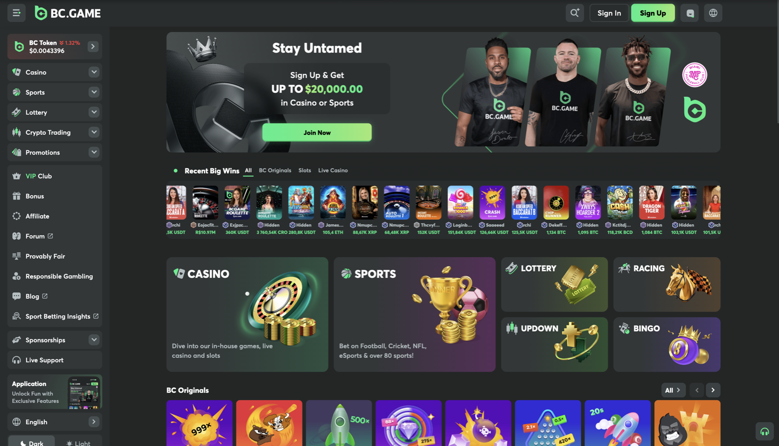 Free sign up bonus crypto casino